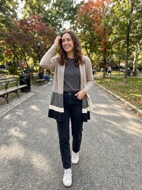 Neiman Marcus Taupe Cashmere Open Cardigan